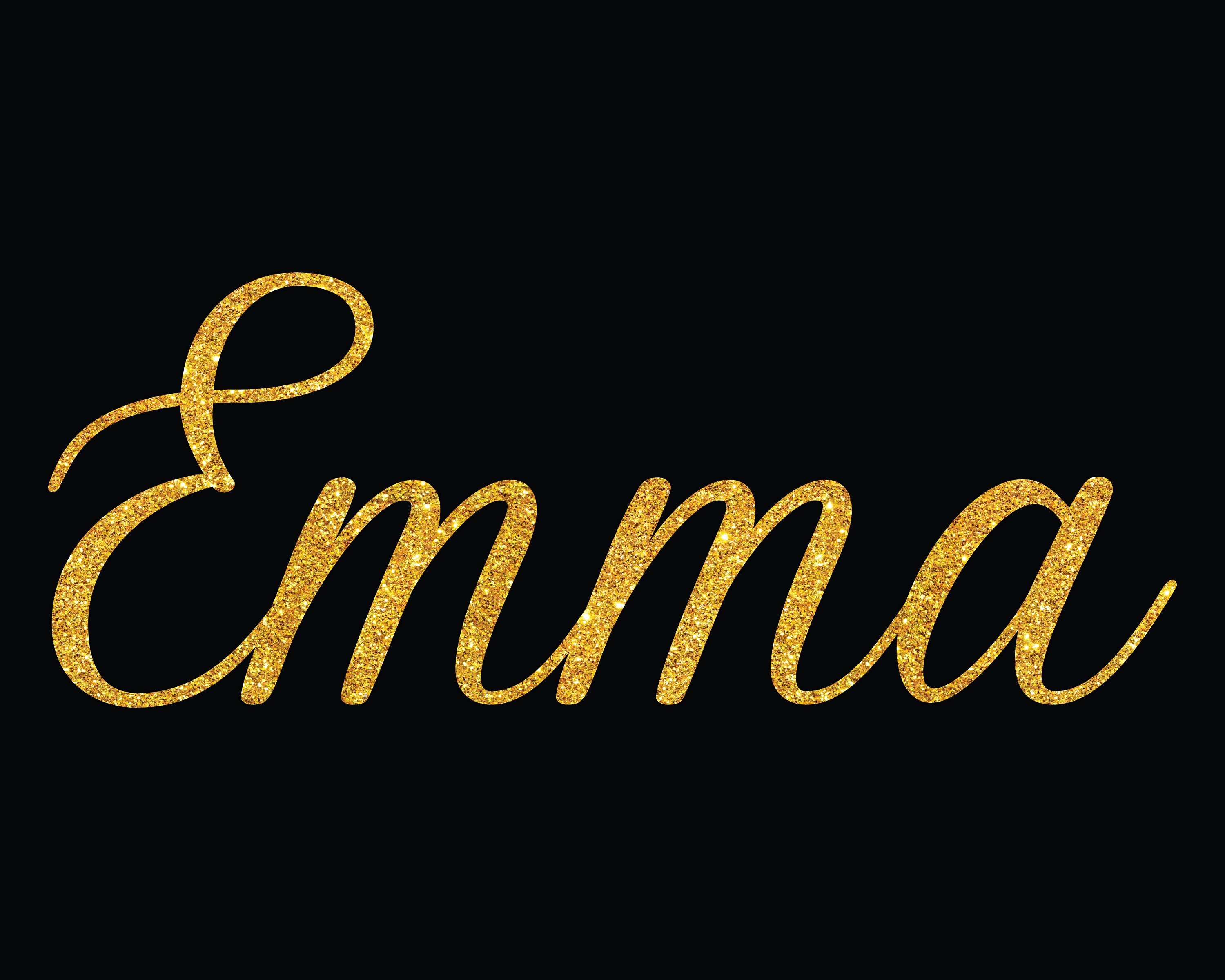 Gold Glitter Emma Emma Clipart Emma Cricut Emma Print - Etsy