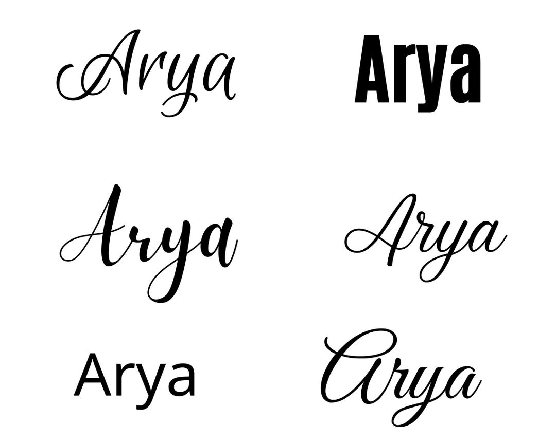 Arya Svg , Arya Baby Name Svg, Arya Wedding Name Svg Etsy