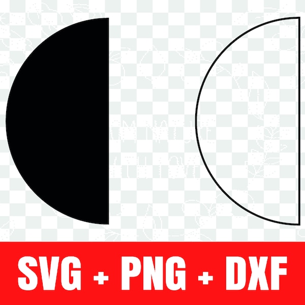 Halve cirkel svg, half cirkel silhouet svg, halve cirkel omtrek svg