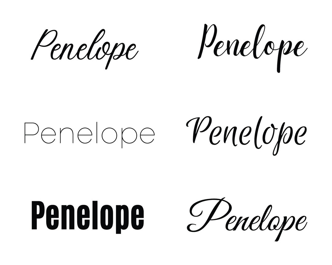 Penelope Svg , Baby Names Svg, Wedding Names Svg Etsy