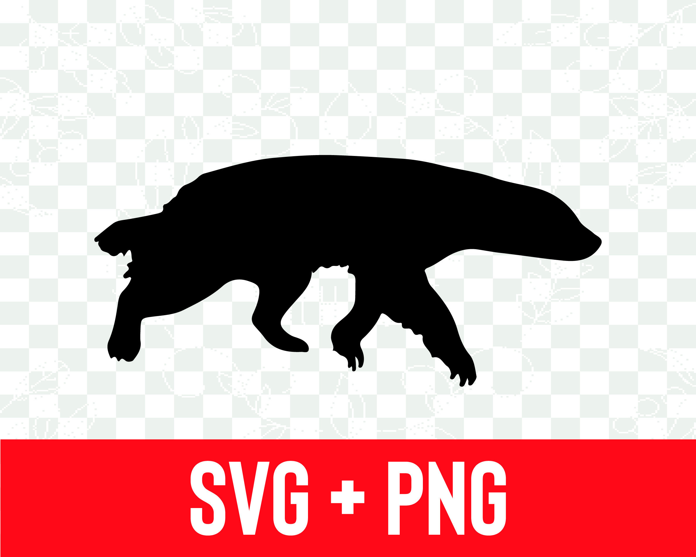 Honey Badger Silhouette Svg Etsy