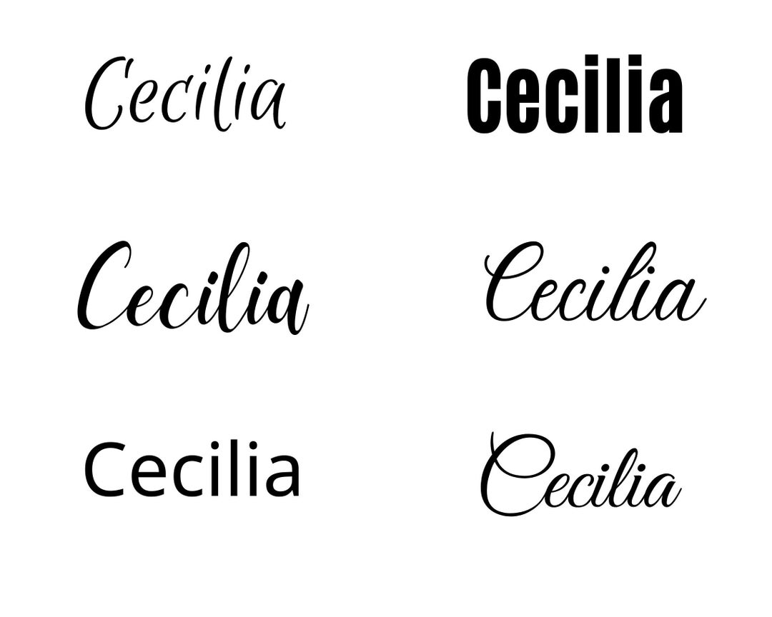 Cecilia Svg , Cecilia Baby Name Svg, Cecilia Wedding Name Svg Etsy