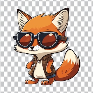 Cartoon Fuchs mit Sonnenbrille SVG, Fuchs mit Sonnenbrille Clip Art svg, Fuchs mit Sonnenbrille Clipart svg, Fuchs mit Sonnenbrille Cricut svg
