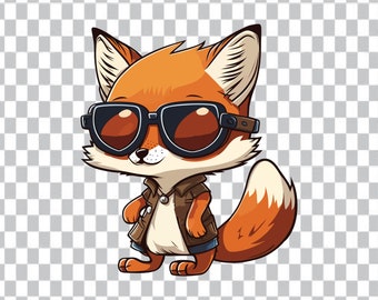 Cartoon Fox with Sunglasses SVG, Fox with Sunglasses Clip Art svg, Fox with Sunglasses Clipart svg, Fox with Sunglasses Cricut svg