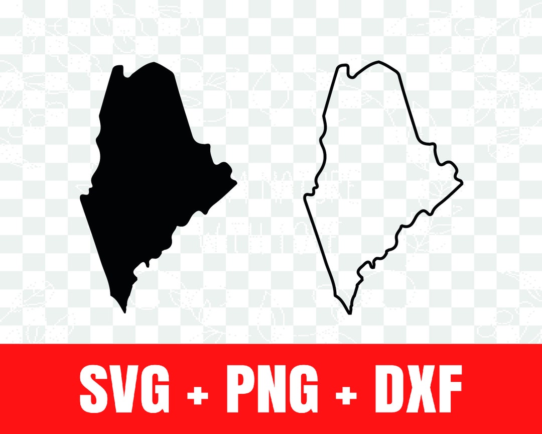 Maine Silhouette Svg Maine Outline Svg - Etsy