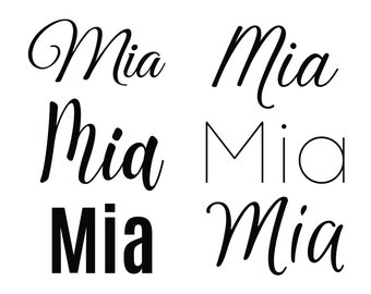 Mia svg , Baby Namen svg, Hochzeitsnamen svg,