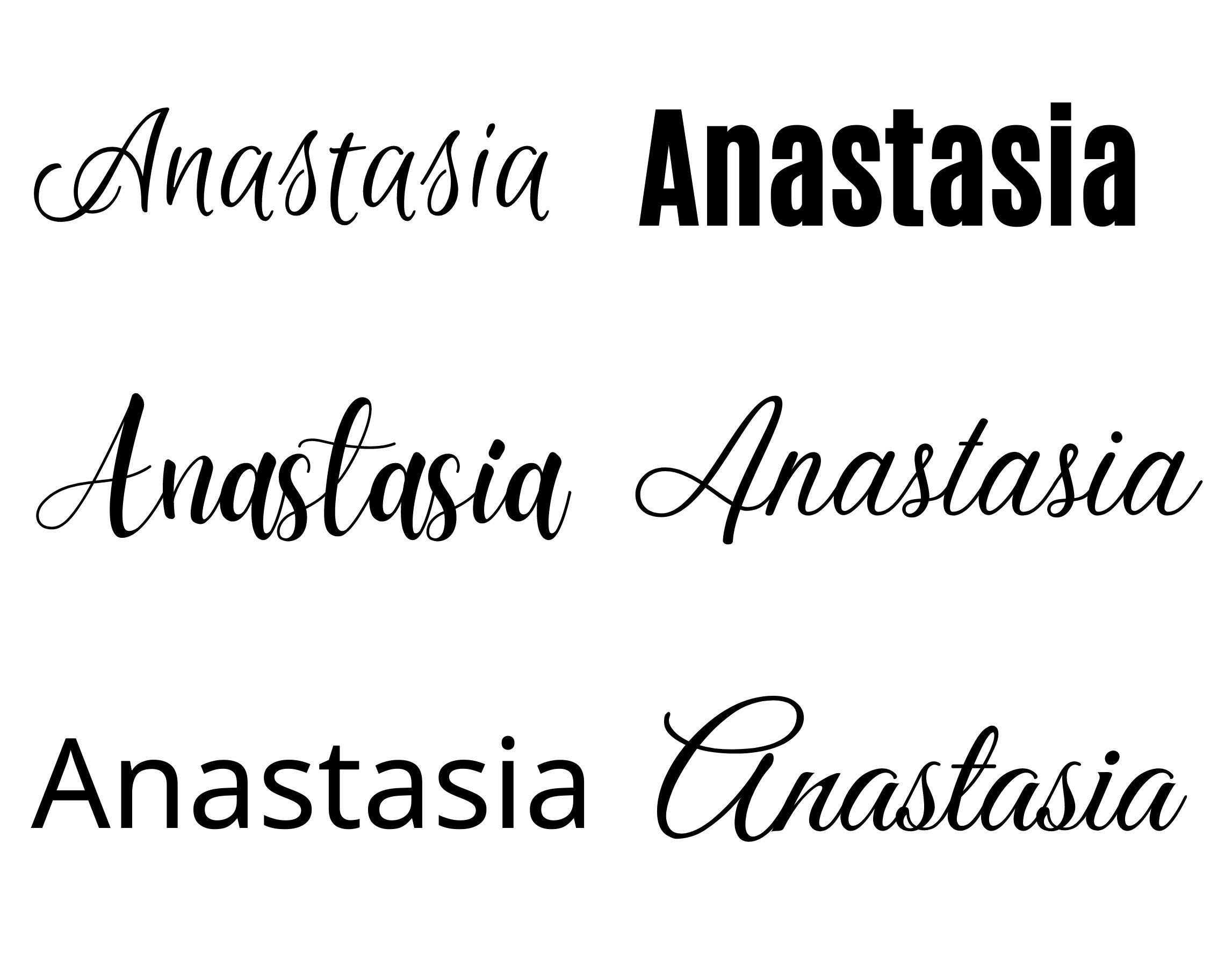 Anastasia Svg Anastasia Baby Name Svg Anastasia Wedding - Etsy Norway