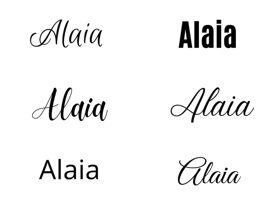 Alaia Svg , Alaia Baby Name Svg, Alaia Wedding Name Svg - Etsy