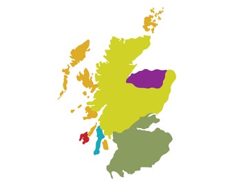Scotland Regions svg , png . Speyside, Highlands, Lowlands, Campbeltown, and Islay svg