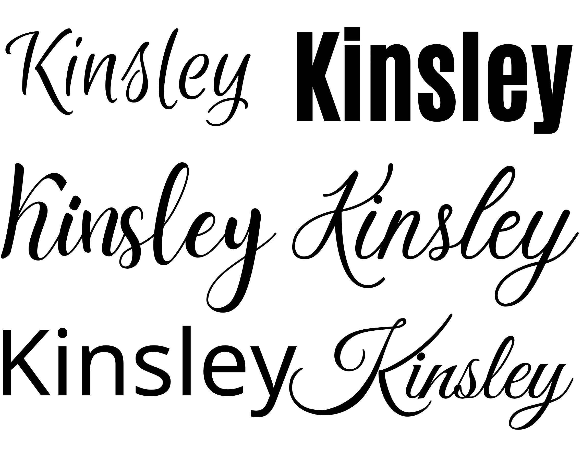 Kinsley Svg Kinsley Baby Name Svg Kinsley Wedding Name Svg Etsy Canada