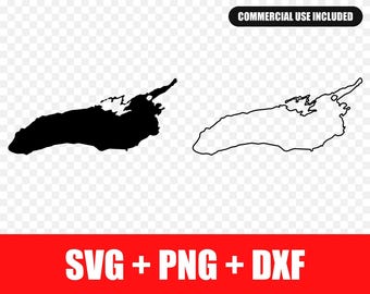 Silhouette du lac Ontario (SVG, PNG, DXF), fichier de découpe laser pour Cricut et Silhouette, téléchargement numérique