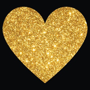 Gouden Glitter Hart, Gouden Hart Clipart, Gold Heart Cricut, Gold Heart print