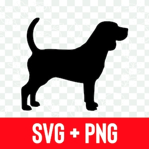 Puede incluir: Silueta negra de un perro, posiblemente un Beagle, de pie sobre un fondo blanco con un patrón floral.