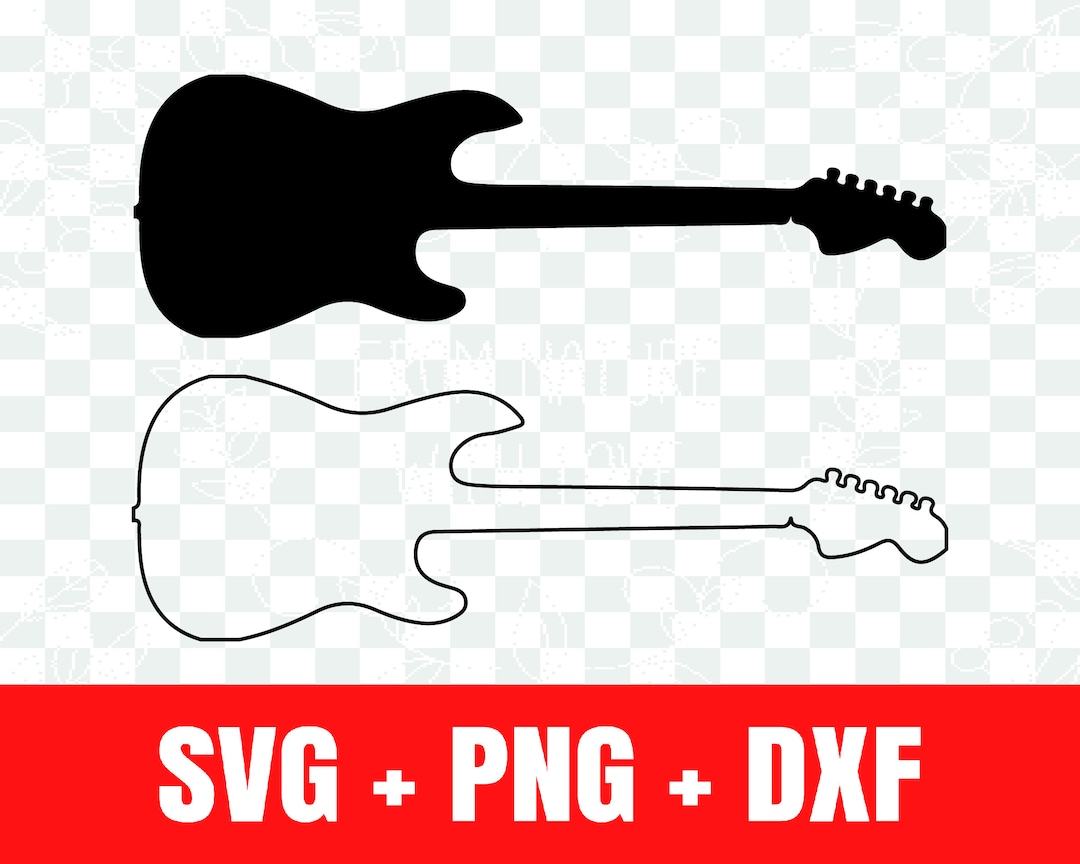 Electric Guitar Silhouette Svg, Electric Guitar Outline Svg - Etsy
