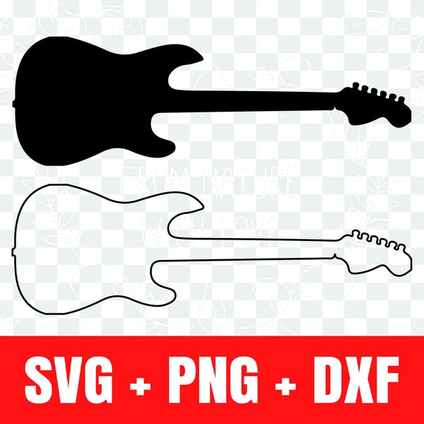 Electric Guitar silhouette svg, Electric Guitar outline svg