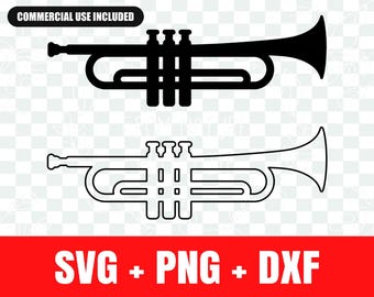 Silhouette de trompette (SVG), contour de trompette (SVG)