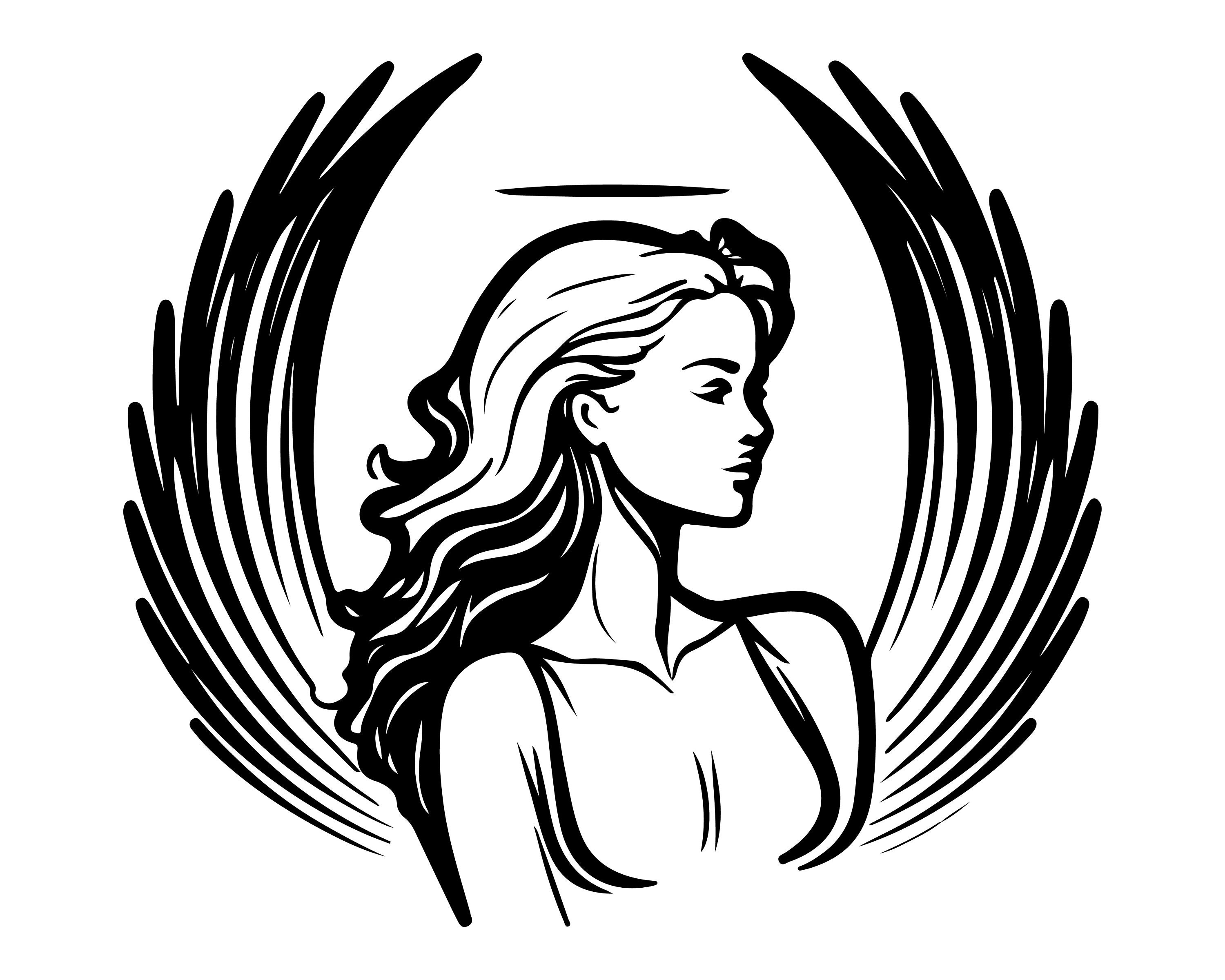 Black And White Angel Clip Art 89 - 1f16it7