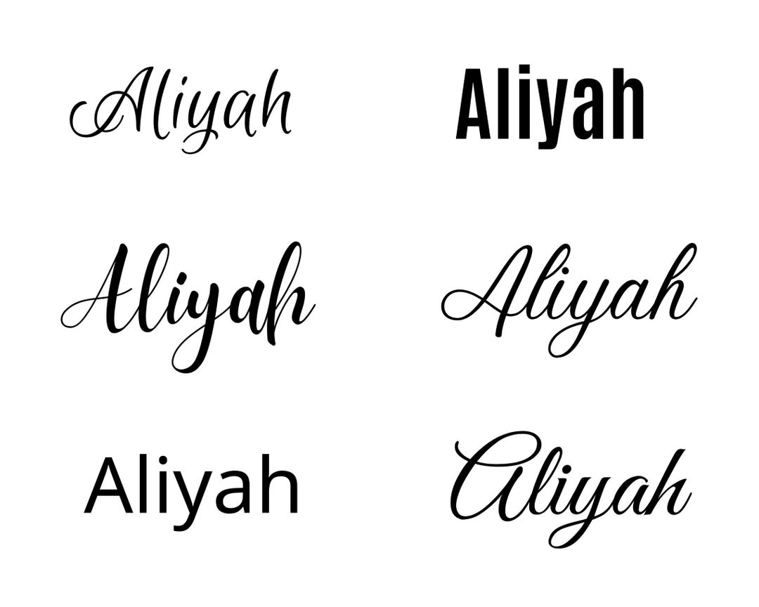 Aliyah Svg , Baby Names Svg, Wedding Names Svg - Etsy