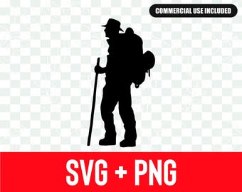 Silhouette de randonneur svg
