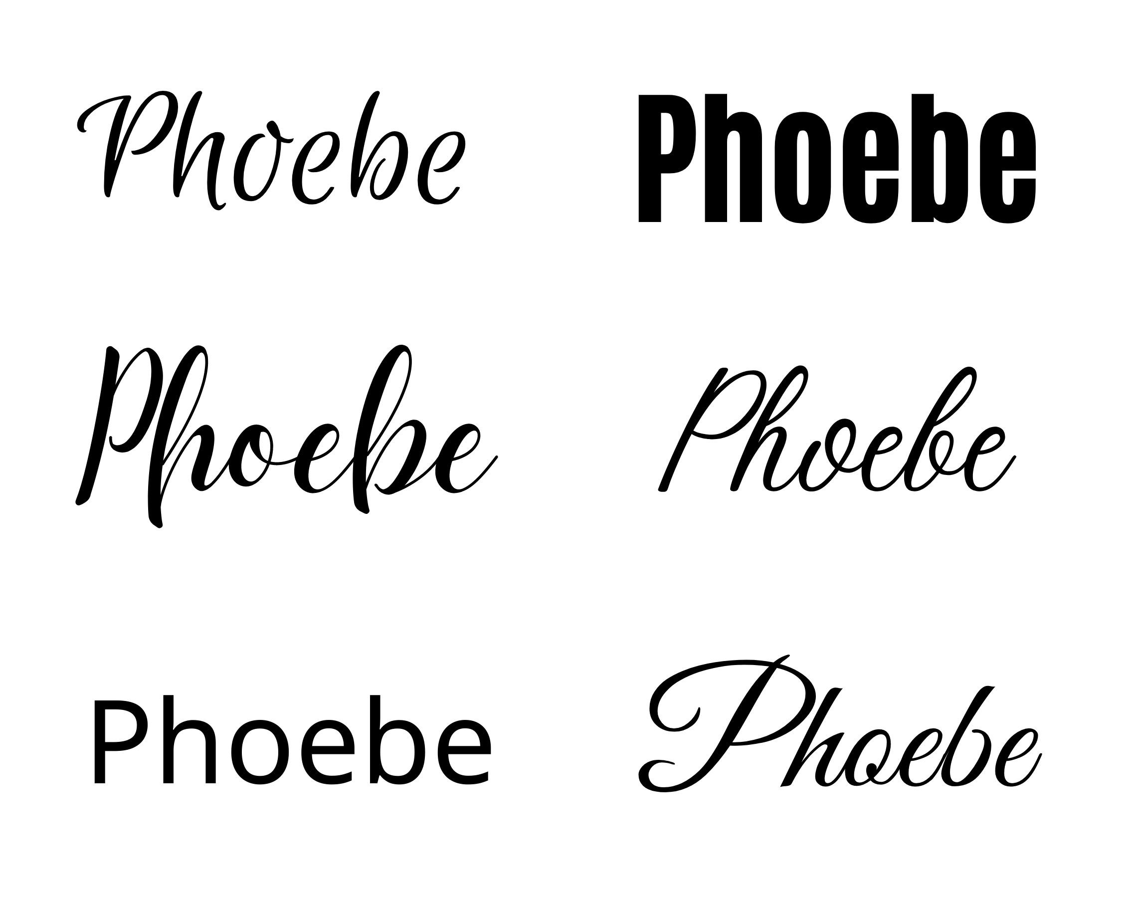Phoebe Svg Phoebe Baby Name Svg Phoebe Wedding Name Svg - Etsy Australia