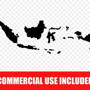 Precise Indonesia Silhouette SVG PNG, Indonesian Map Outline Cricut & Silhouette Cut File for Crafting, Travel Gift Digital Download