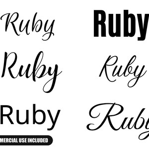 Ruby svg, imię dziecka Ruby svg, imię ślubne Ruby svg