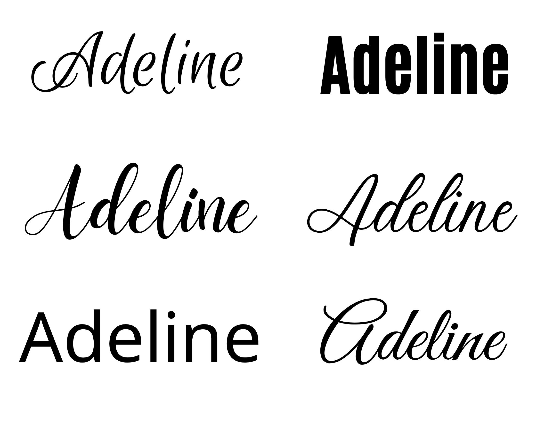Adeline Lettering Sample Adeline Svg , Adeline Baby Name Svg, Adeline Wedding Name Svg - Etsy