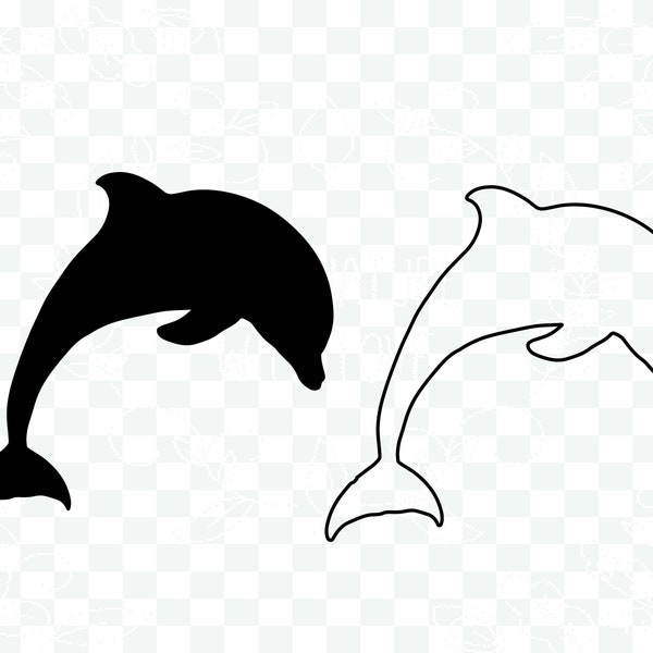 Dolphin silhouette svg , Dolphin outline svg