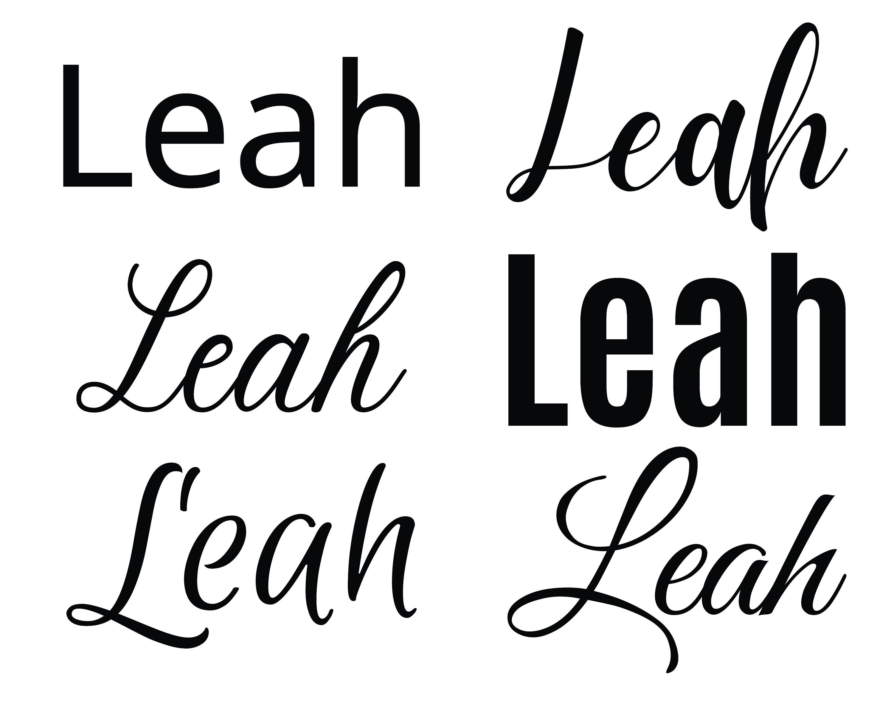 Leah Svg Baby Names Svg Wedding Names Svg Etsy Canada
