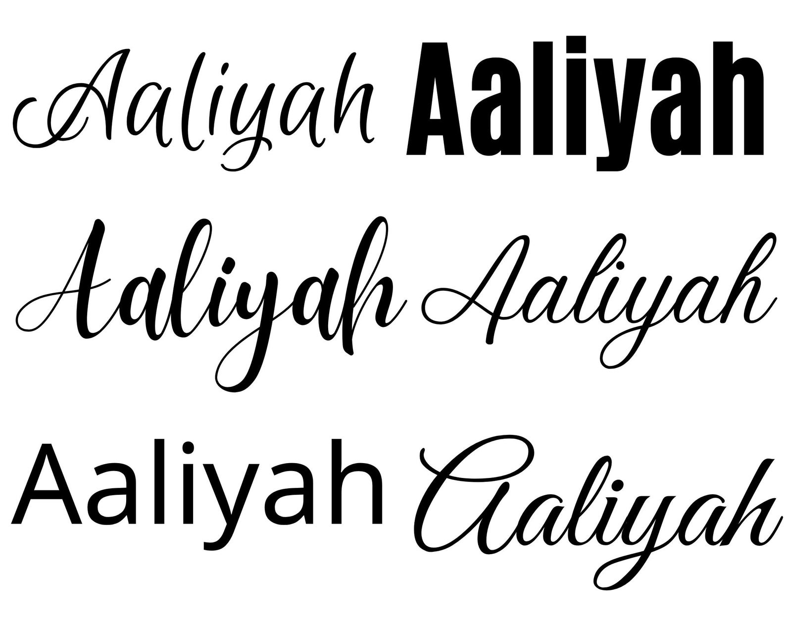 Aaliyah Svg Aaliyah Baby Name Svg Aaliyah Wedding Name Svg - Etsy