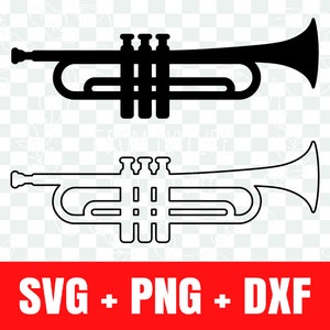 Trompete Silhouette svg, Trompeten umriss svg