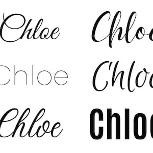 Chloe svg , Nombres de bebés svg, Nombres de boda svg