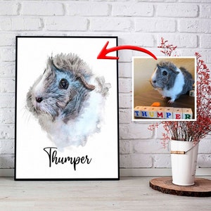 Custom Guinea Pig Portrait, Guinea Pig Lover Gift, Guinea Pig Painting, Guinea Pig Art, Regal Pet Portrait, Rat Owner Gift, Guinea pig Gift