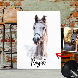 Custom Watercolor Pet Portrait, Pet Portrait Custom and Personalized, Pet Portrait, Custom Horse Portrait, Horse Portraite, Pet Memorial