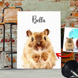 Pet Portrait Custom Personalized, Hamster Portrait, Guinea Pig Portrait, Custom Hamster Painting, Pet Portrait, Pet memorial, Hamster art