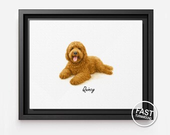 Custom Dog Portrait Canvas Print