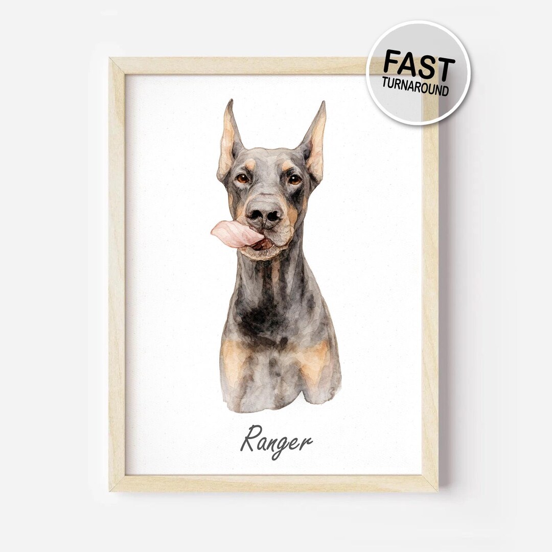 Custom Watercolor Pet Portrait – Digital Download – Dog or Cat Memorial ...