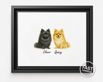 Custom Pet Portrait, Personalized Dog Art, Watercolor Pet Illustration Gift