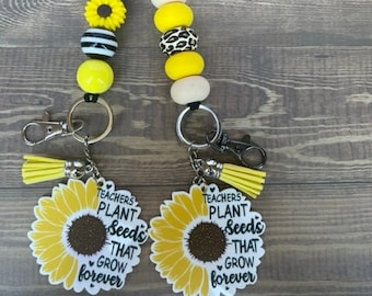 Lehrer Sonnenblume Schlüsselband; Blumen Schlüsselband; Schlüsselband für Lehrer; Schlüsselband; Ausweishalter; Lehrer Geschenk