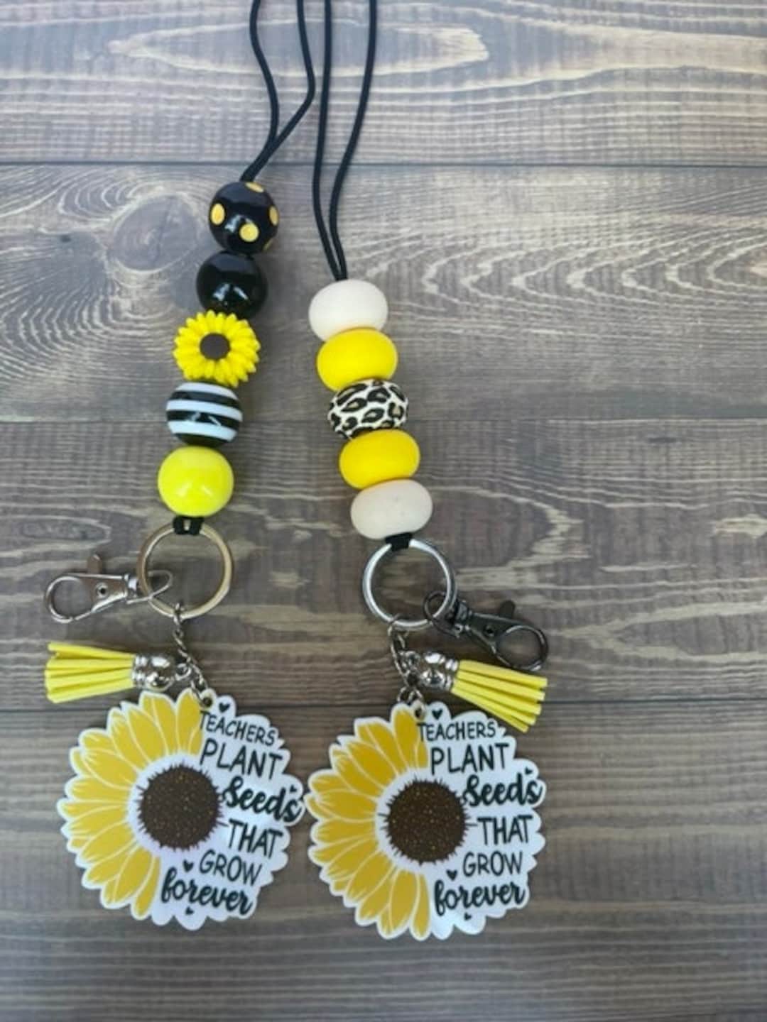 Teacher Sunflower Lanyard; Flower Lanyard; Teacher Lanyard; Lanyard ...