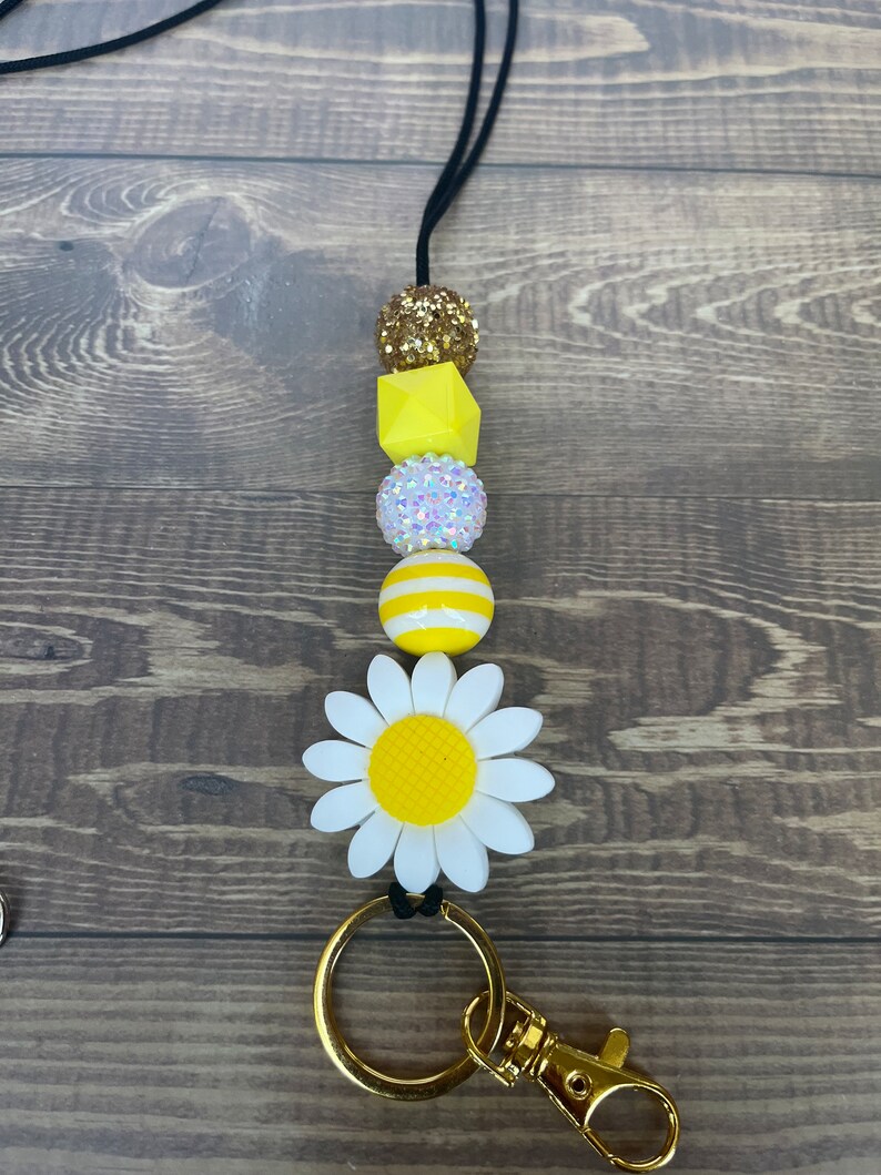 Flower Lanyard Daisy Lanyard Sunflower Lanyard Teacher Etsy