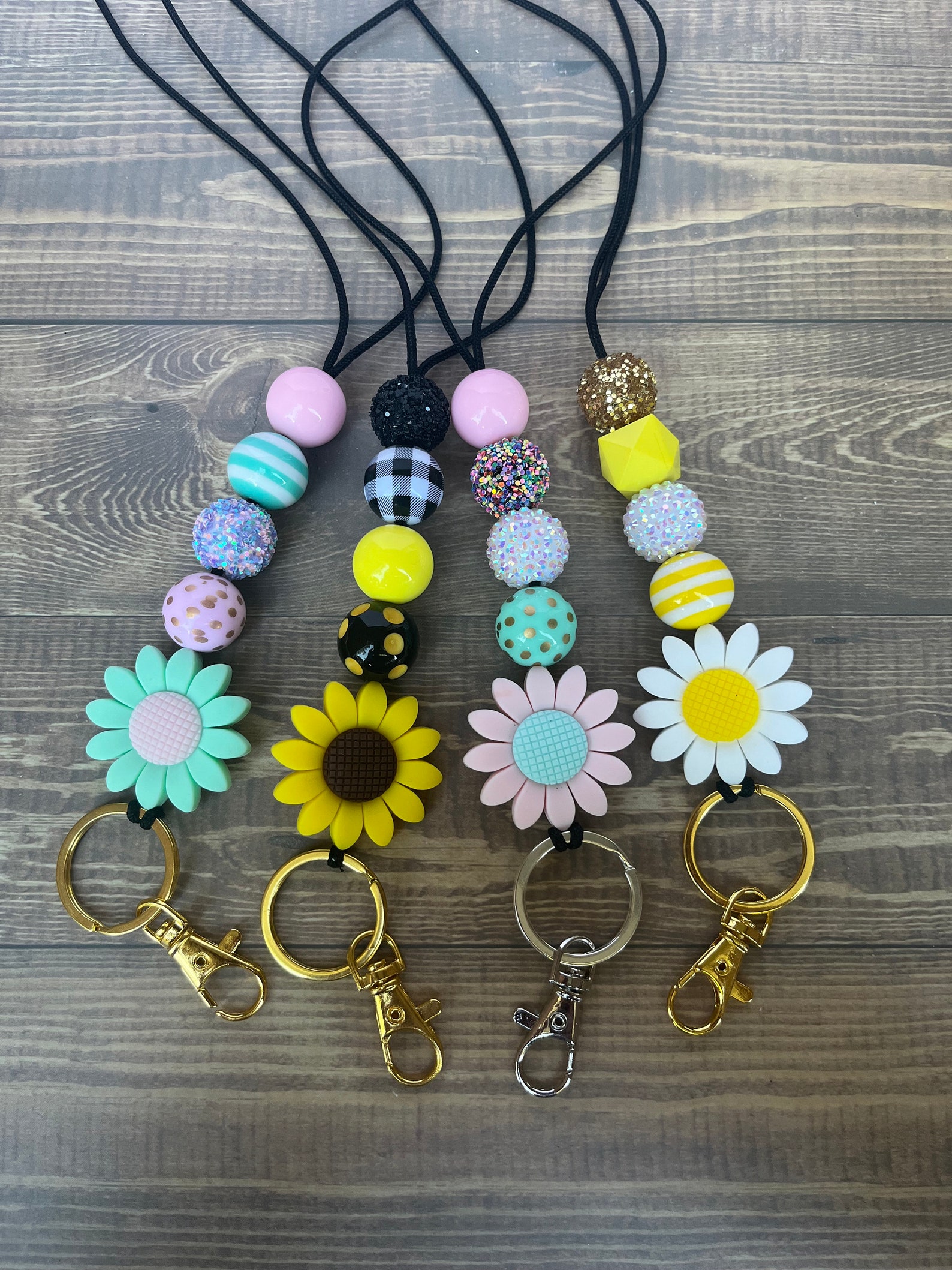 Flower Lanyard Daisy Lanyard Sunflower Lanyard Teacher Etsy