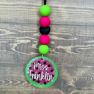 Watermelon glitter lanyard