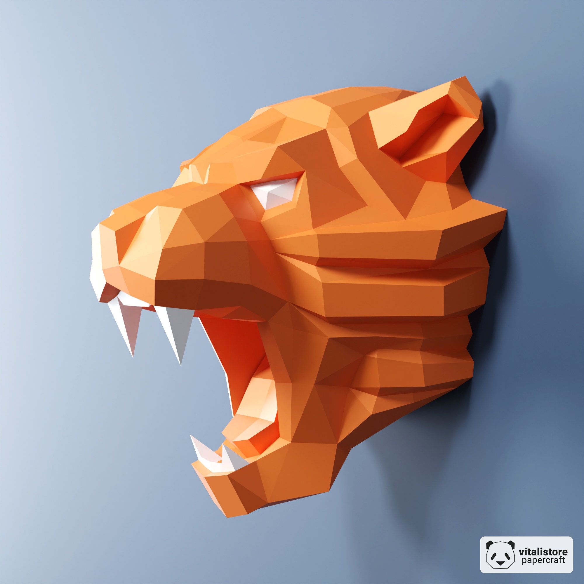 Tigre (macho, Em Pé) Papercraft 3d Digital.
