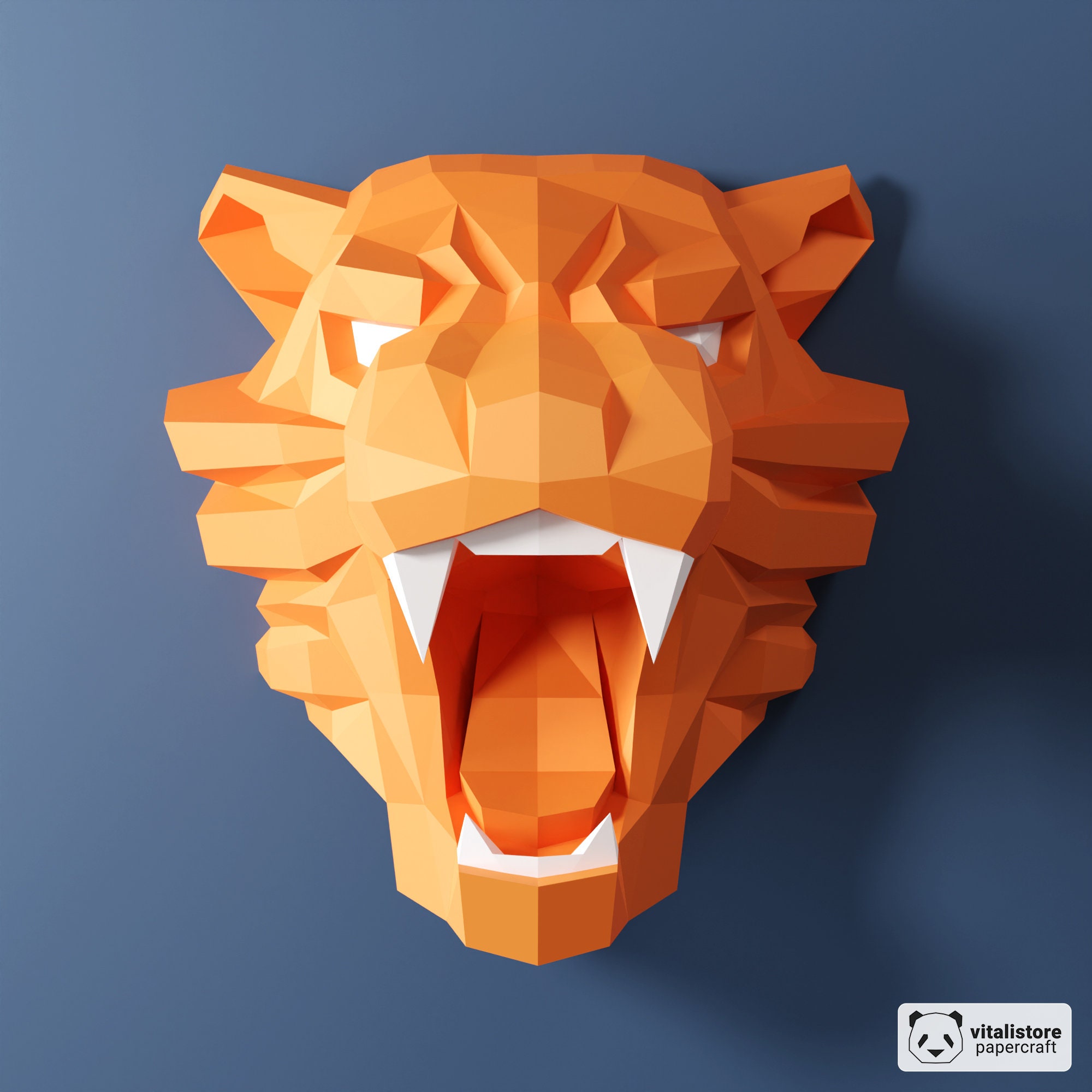 Tigre (macho, Em Pé) Papercraft 3d Digital.