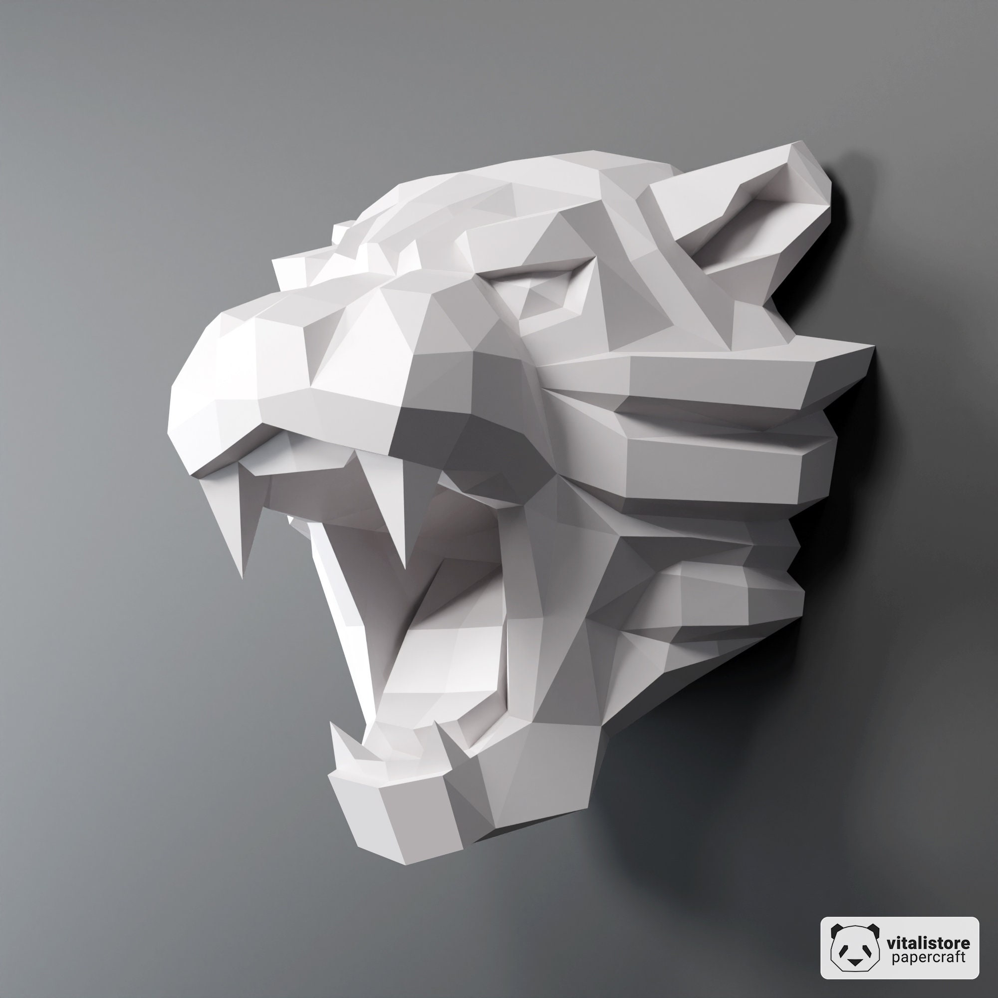 Tigre (macho, Em Pé) Papercraft 3d Digital.