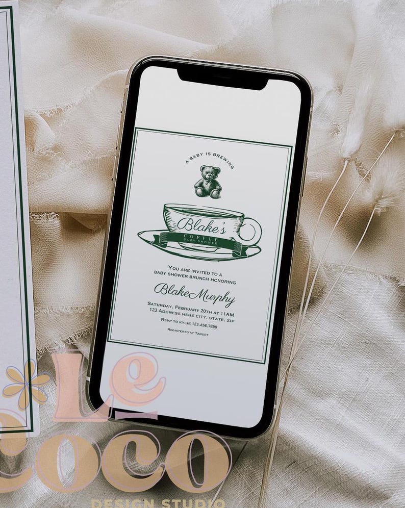 Babyshowerinbjudan: Polobjörnsbrunch (digital inbjudan) bild 7