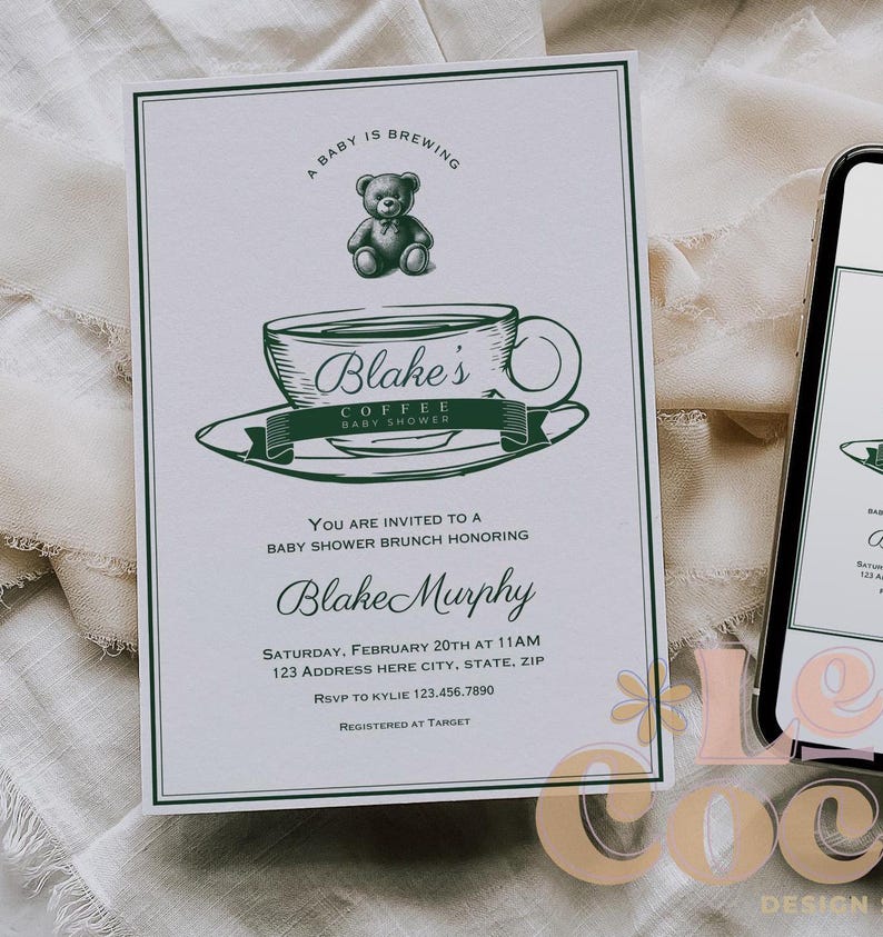 Babyshowerinbjudan: Polobjörnsbrunch (digital inbjudan) bild 6