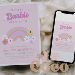 Barbie pool party invitations sale