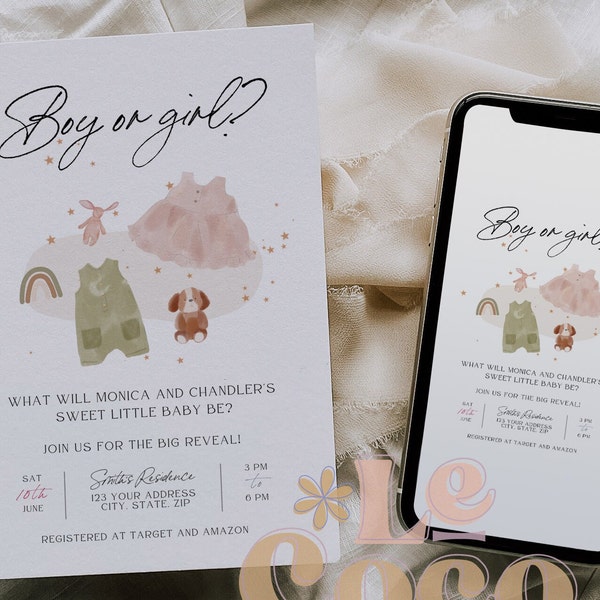 Animated Gender Reveal Invitation Etsy